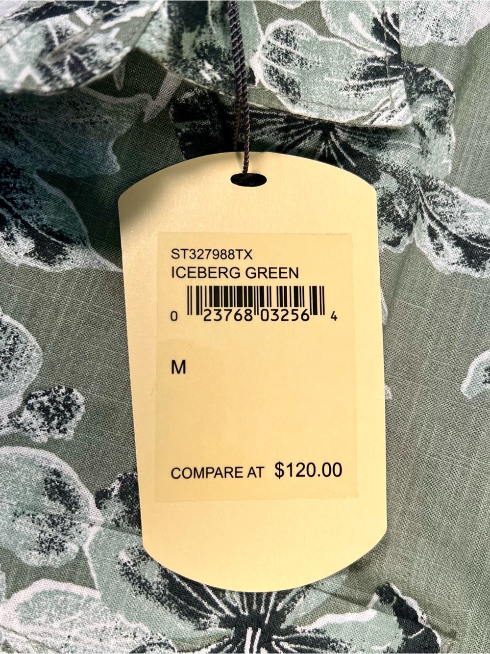 New Tommy Bahama Mens Medium Shirt Iceberg Green Floral Tropical Camp Button Up - Picture 3 of 7